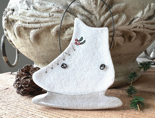 Ice Skate Salt Dough Christmas Ornament