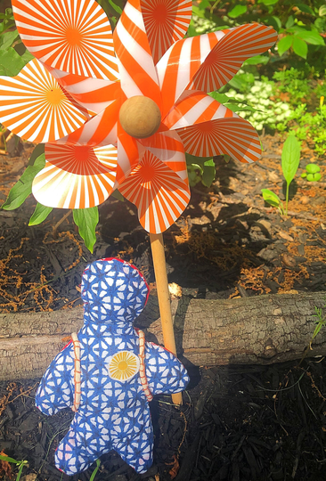 Alter Blue & Red Traveler Poppet With Backpack For Sigil Or Manifestation Magickal Spell Work // Handmade Care