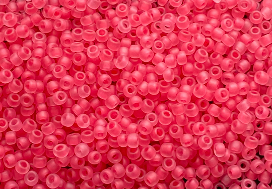 Pink Matte Seed Bead, Tiny Inside Colour Bright Pink Beads, Size 11 Matsuno Japanese Precision Small Bead