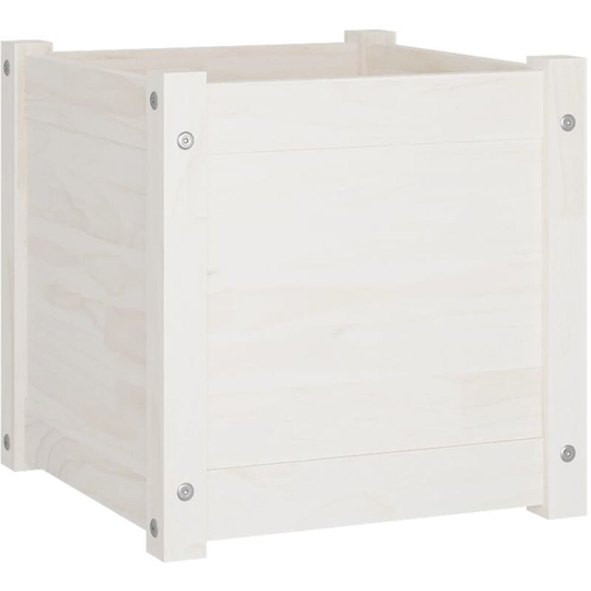 Garden Planter White 40x40x40 cm Solid Pinewood Vidaxl White