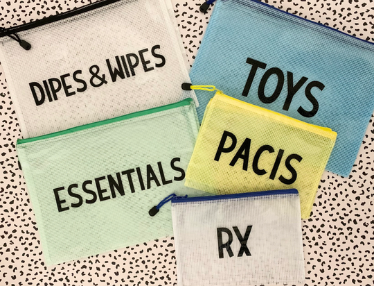 Custom Water Resistant Diaper Bag Organizer | Personalized Wet Dry Zipper Pouch For Backpacks, Back To School, Bags, Car