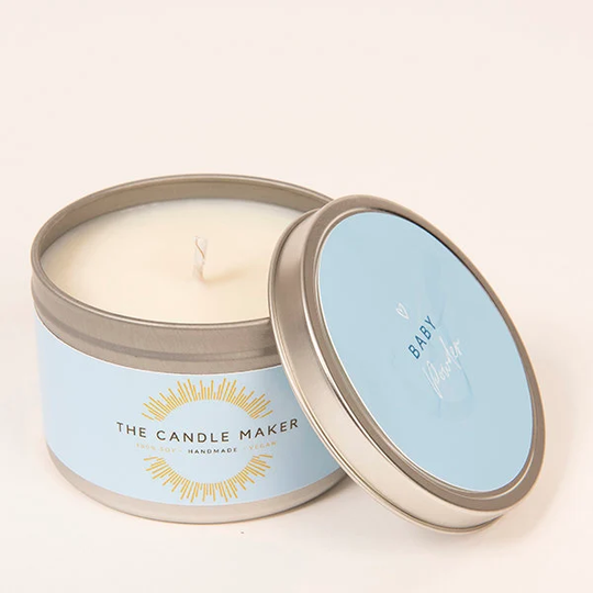 Handmade Baby Powder Scented 100% Soy Wax Candle - Vegan Cruelty Free Available in 100G Or 200G Silver Rose Gold