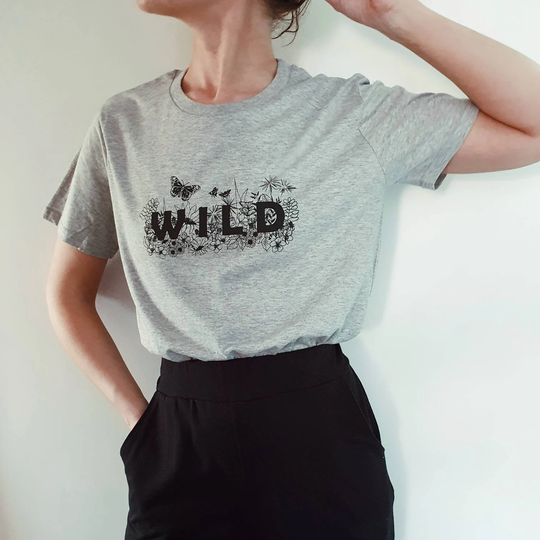 Wild Flowers Organic T-Shirt - Sustainable & Ethical Heather Grey