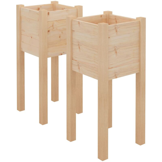 Vidaxl - Garden Planters 2 pcs 31x31x70 cm Solid Pinewood Brown