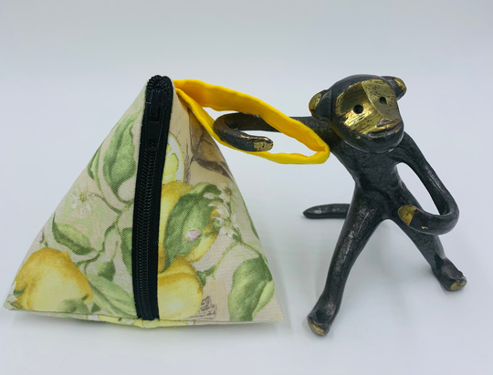 Summer Fun Mini Lemon Fruit Triangle Zippered Organizer Bag, Zip Pouch, Make-Up Organizer, Travel, Beach Bag Organizers