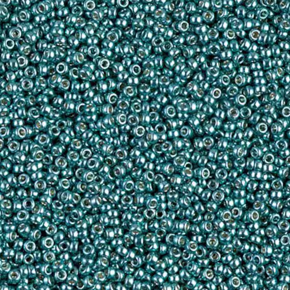 Seed Bead 15-4217 Miyuki Beads 15/0 Duracoat Galvanized Dark Sea Foam 10 Grams Diy