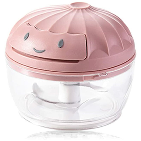 Manual Food Chopper Easy Pull Food Processor Vegetable Cutter Blender for Fruits/Baby Food/Vegetables/Herbs/Onion/Garlic (S-200ml)