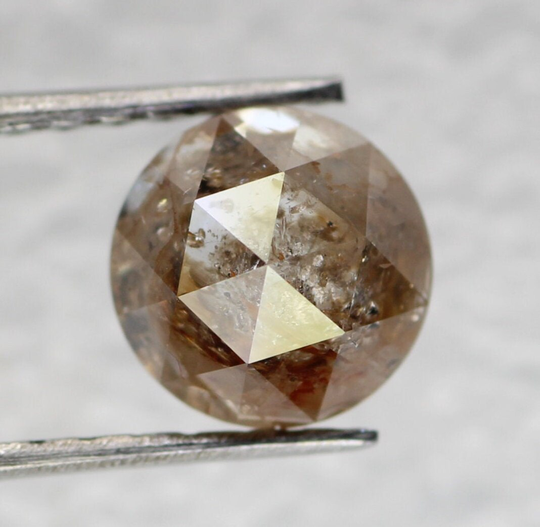 0.92 Ct 6.3 Mm Natural Loose Salt & Pepper Beautiful Fancy Colour Round Rose Cut Diamond Sg811