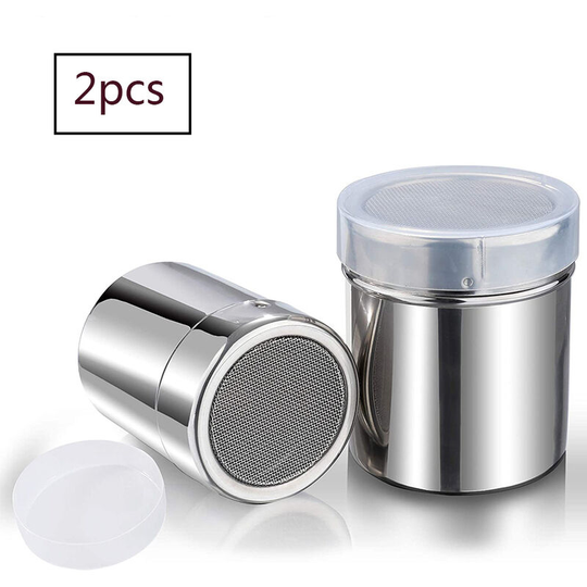 2 sizes high quality stainless steel cocoa shaker powder sugar shaker shaker for cocoa powder chocolate powder sugar cinnamon flour spice
