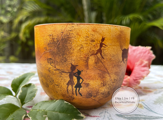 Prehistoric Mural Style Painted Flower Pots Handpainted Ceramic Indoor/Outdoor Succulent Pot With Drainage Succulents Planter