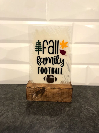 Fall Family Football Acrylic Seasonal Sign