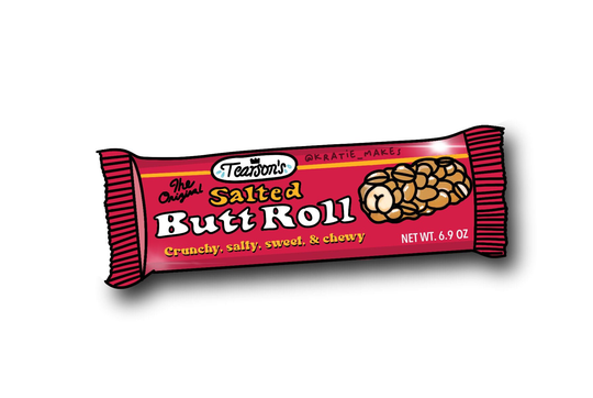 Tearson's Salted Butt Roll Soft Enamel Pin 0.5x1.5