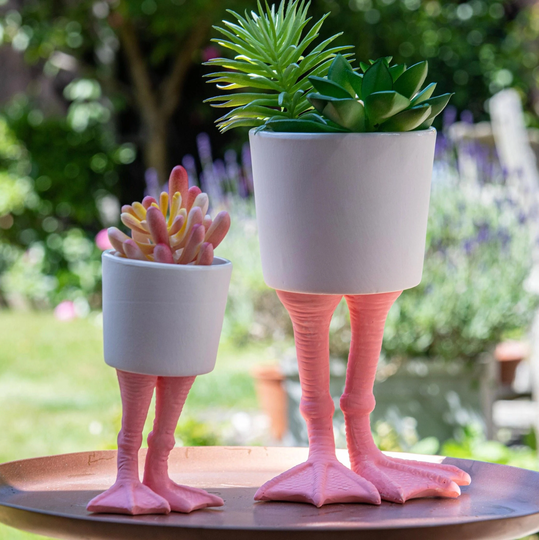 Ceramic Flamingo Feet Planter , Sweet Planter Gift- Fun Gift - Tropical -Birthday Mummy & Me