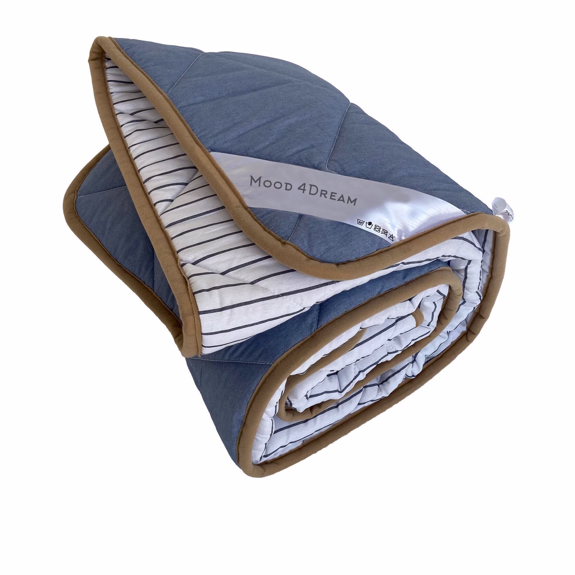 All Season Comforter 100% Merino Wool Filled | Blue & White Double Sided Blanket Ideal Microclimate