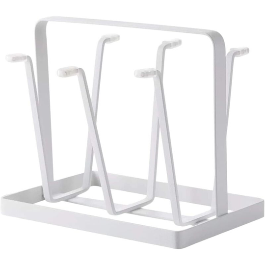 Devenirriche - Harree Dry Cup, Glass Holder, Metal Steel Foam Holder, Baking Room Kitchen Hanger, Beverage Drying Rack, with 6 Hooks Organizer Cup
