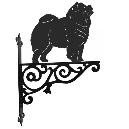 Chow Ornamental Hanging Bracket - Contemporary Basket Wall Mounted Decorative Garden Black