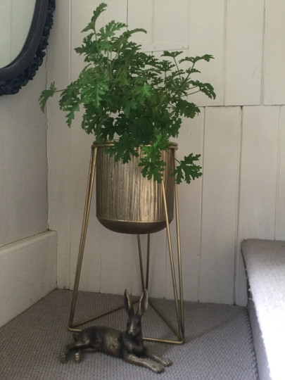 Gold Retro Vintage Style Jardiniere On Stand