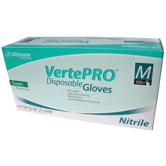 Zoro Select - Disposable Gloves, Green, Nitrile, Powder Free, Textured Fingertips, Size l, Pac - Green