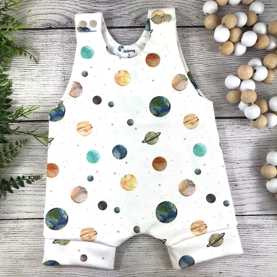 Organic, Organic Planet Romper, Harlem Rumper, Soft Baby Boho Clothing, Short Gender Neutral Gift For Baby