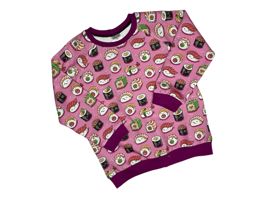 Happy Sushi Organic Sweatshirt | Kids Jumper Kawaii Japanese Style Fun Clothes Toddler Sweater