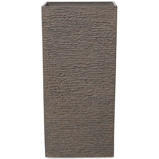 Flower Planter Tall Stone Garden Plant Pot Indoor Outdoor 30x60 cm Brown Gaza - Brown