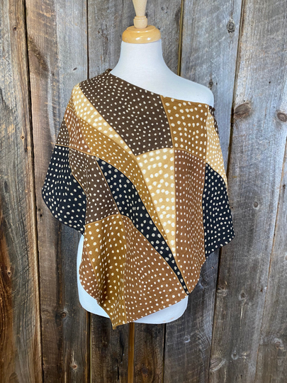 Mudcloth Poncho, Bogolan Fashion, Naturally Dyed Cotton Wearable