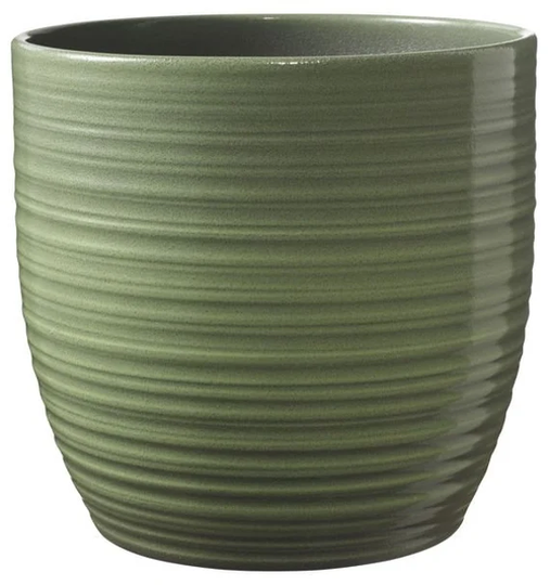 Bergamo Ceramic Pot Leave Green Glaze | 19cm Indoor Outdoor Planter Ceramic - Fast & Free UK Delivery