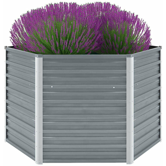 Echoo - Garden Planter Galvanised Steel 129x129x77 cm Grey