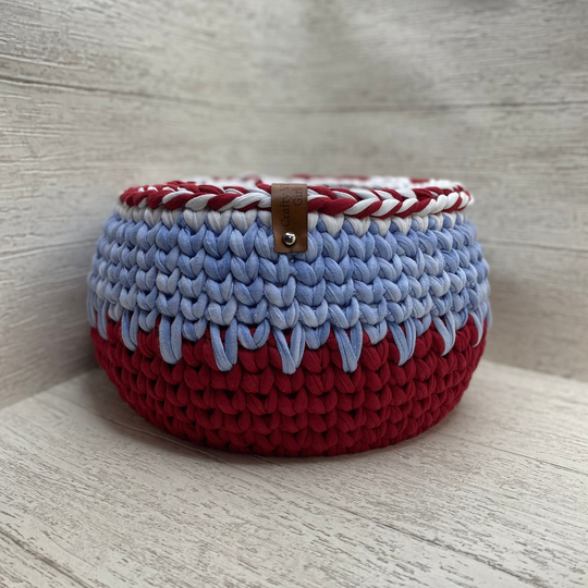 Crochet Circle Basket Set, Wooden Base, Kit, Baskets Storage, Crochet Basket, Multipurpose, Home Decor, Storage Flower Pot