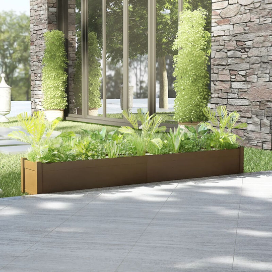Garden Planter Honey Brown 200x31x31 cm Solid Pinewood