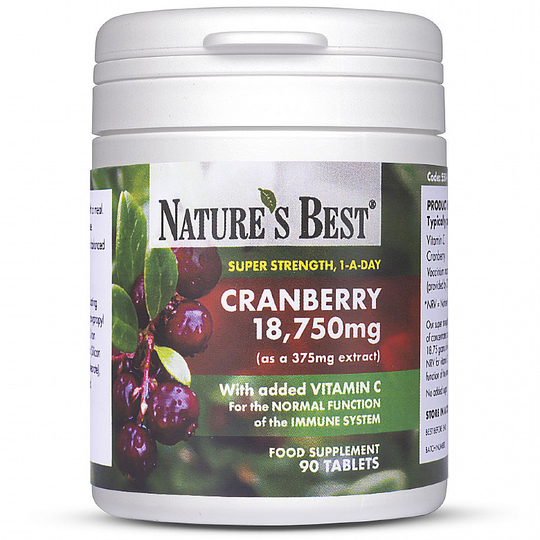 Cranberry Tablets 18,750Mg, High Strength Extract 90 Tablets