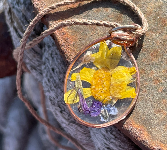 Sale Flower Necklace, Unique Ethical Jewellery, Gift For Her, Handmade Unusual Bohemian Sunflower Necklace
