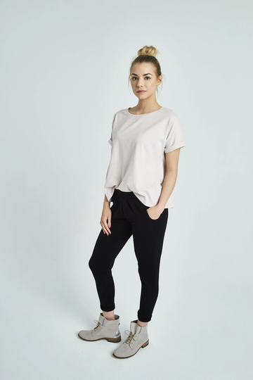 Katrin || Organic Cotton T-Shirt - Straight Oversize Pale Pink Shirt Tee