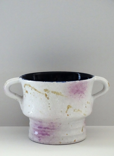 Marei Keramik Mid Century White & Pink West German Flower Pot/Planter