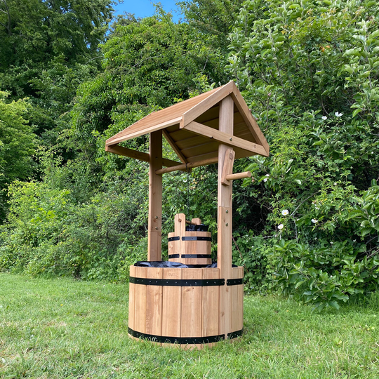 Large Wooden Wishing Well Garden Planters