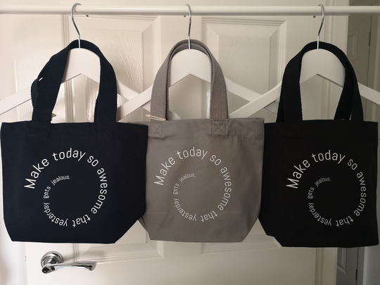 Earthaware 100% Organic Cotton Mini Tote Bag in Black