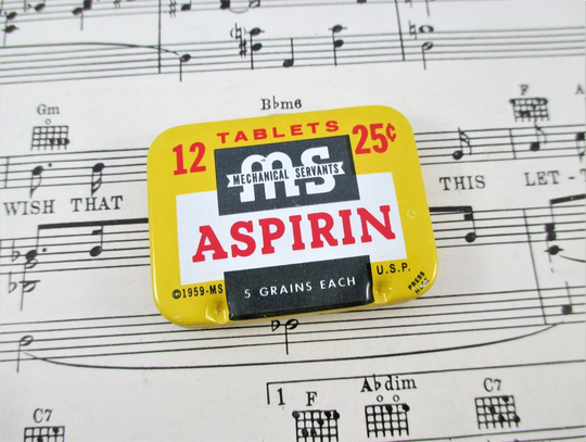 Little Vintage Ms/Mechanical Servants Aspirin Tin