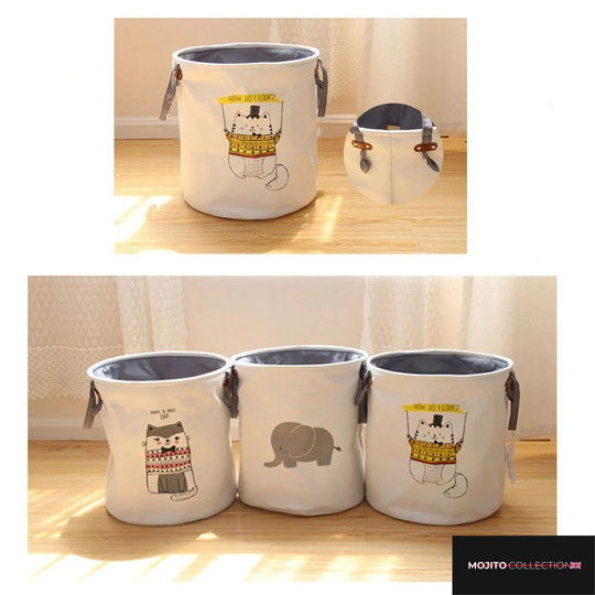 Home Organization, Laundry Basket, Cartoon Fall Storage Basket Wash Toy Dirty Clothes Organizer Baskets Box Sundries