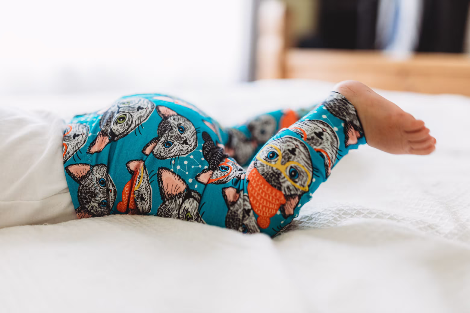 Organic Baby Leggings - Toddler Girls Cat Kitten Gift Pants Clothing Cool Cats