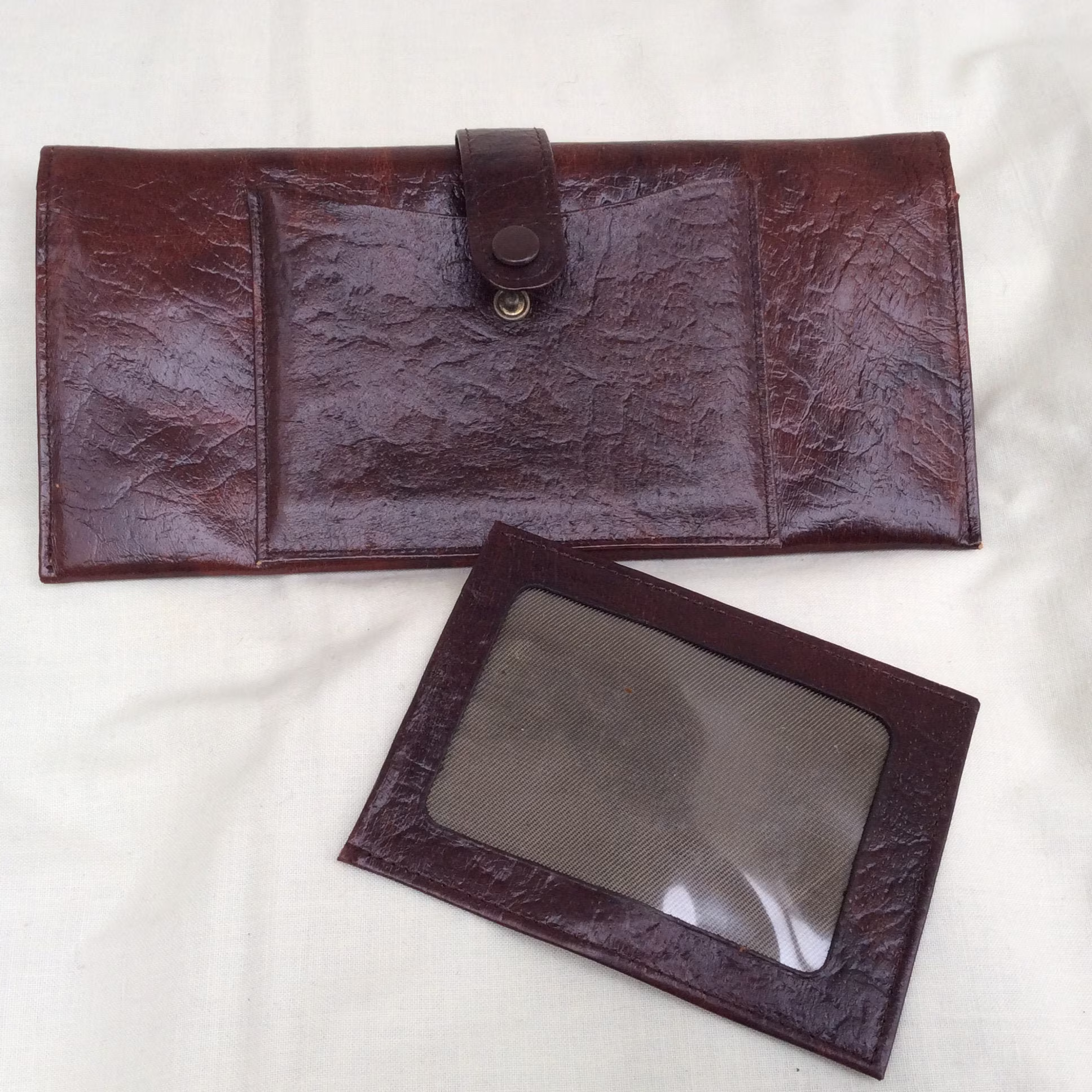 Vintage Brown Leather Wallet With Season Ticket Holder, 70S/80S Ladies Wallet