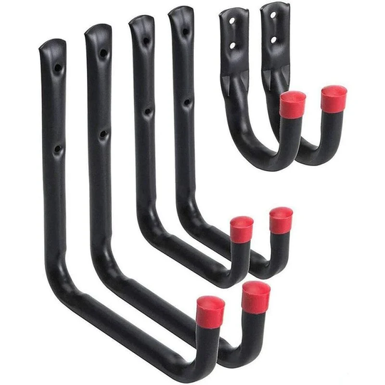 Bearsu - Pieces Garage Storage Heavy Duty Utility Hooks Wall Mount Garage Hanger and Organizer for Ladder Tool Chair Pipe for Wall Mount Device Hook