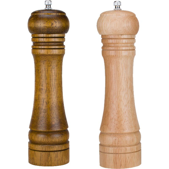 Fvbjd - Salt and Pepper Grinders, Oak Wooden Salt and Pepper Mills Shakers Ceramic Rotor 1pcs retro color 8 inches + 1pcs oak primary color 8 inches
