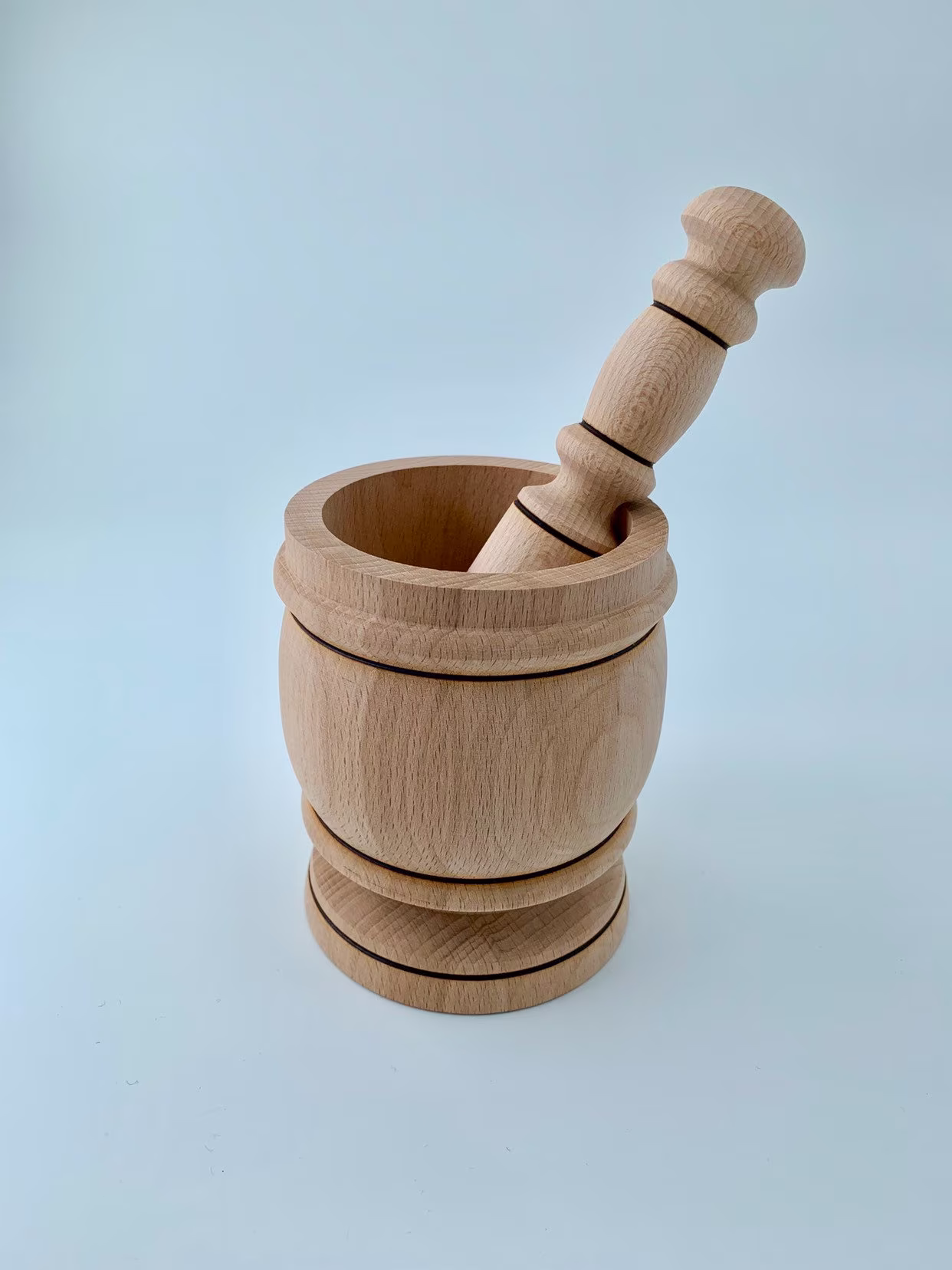 Large Mortar & Pestle Made Out Of Beech Wood