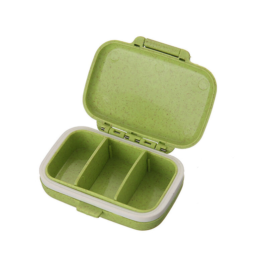 3 Removable Compartments Pill Box, Portable Day Travel Pill Organizer matcha green - Muff