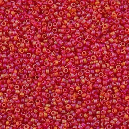 Miyuki Seed Beads 15/0, 0140Fr-Transparent Red Orange Ab, 10 Gr