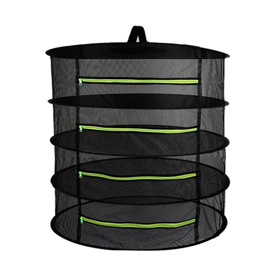 Superseller - Hanging Basket 6 Layers with Zipper Folding Dry Rack Herb Drying Net Dryer Bag Mesh For Herbs Flowers Buds Plants, Green&4-layer