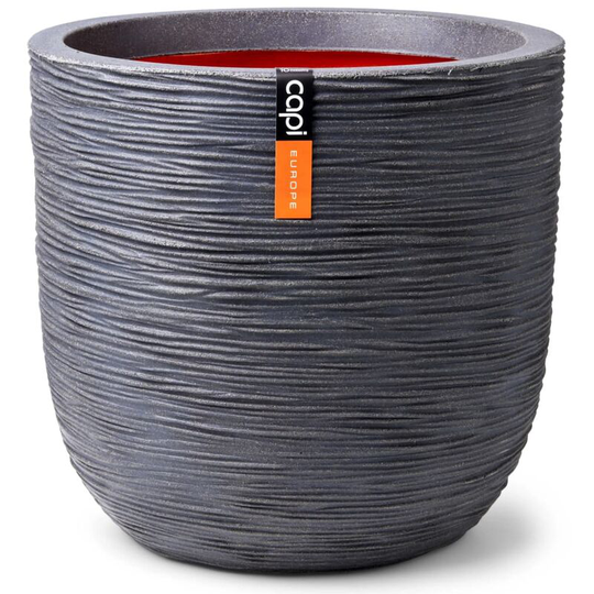 Capi - Egg Planter 'Nature Rib' 43x41 cm Dark Grey Grey
