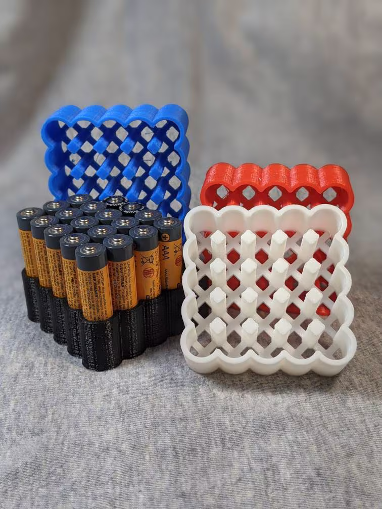 3D Printed Aaa Battery Holder/Organizer - 2 Pack