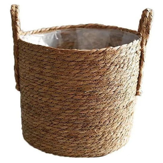 Cotton Rope Basket, Storage Basket Laundry Organizer Storage Toy Storage Blanket, 30cm x 27cm Cotton Rope Plant Basket for Flower Pot Soil Planters