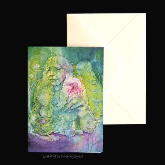 Herbalist Medicine Woman Greeting Card